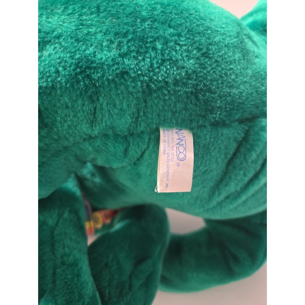 Vtg 24" Nanco 2000 Bright Green Chihuahua Plush Dog Crayon Bandolier Red Beret - Picture 9 of 12